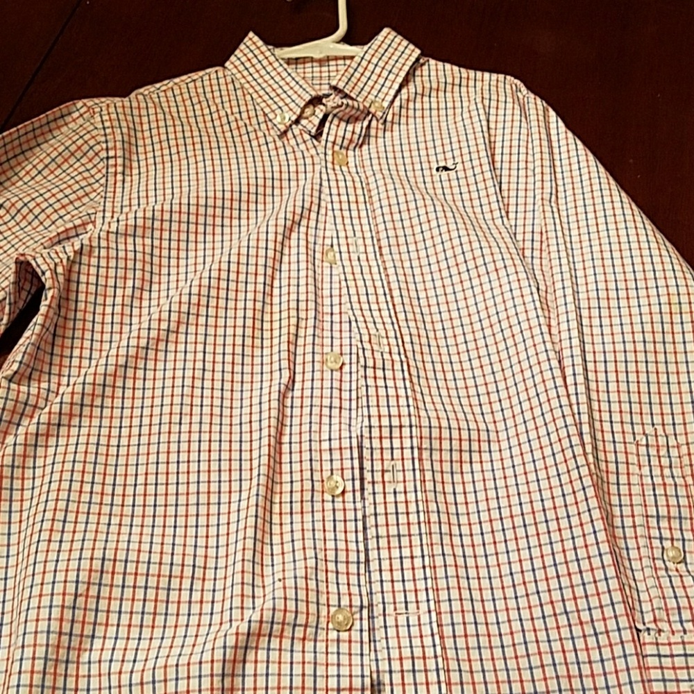 Boys 8-10 vineyard vines red white and blue oxford